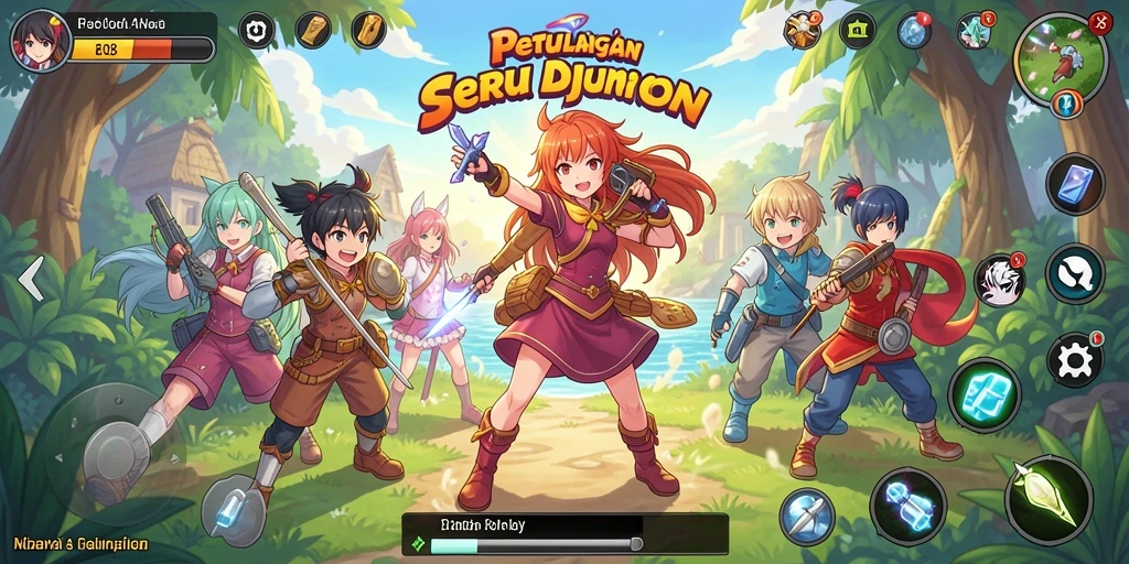 Tampilan gameplay FO8 yang penuh aksi dan karakter anime yang menarik.