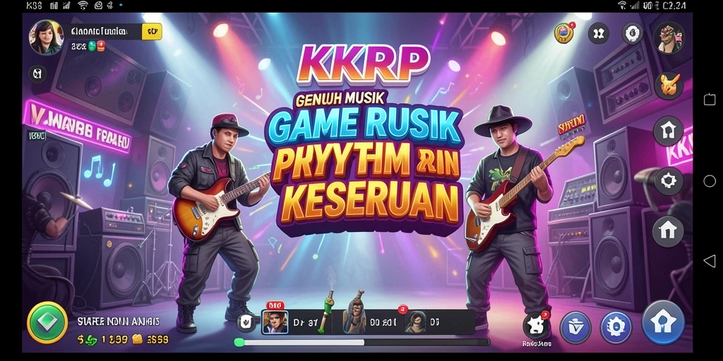 Screenshot gameplay KKRP memperlihatkan tantangan musik yang interaktif.