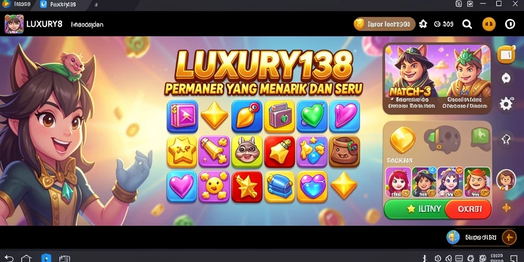 Tampilan utama gameplay LUXURY138 dengan kombinasi warna cerah.