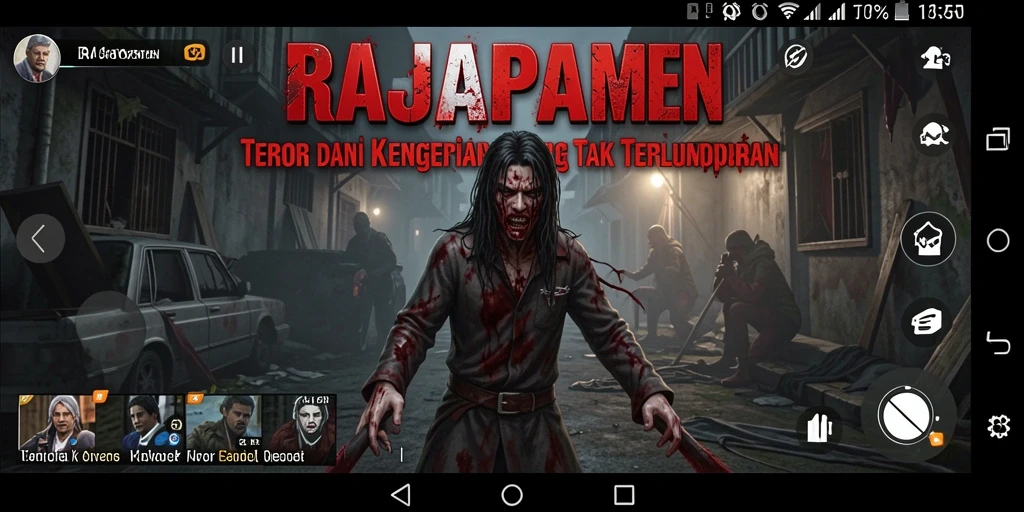 Tangkapan layar dari gameplay menyeramkan RAJAPAMEN yang penuh ketegangan.