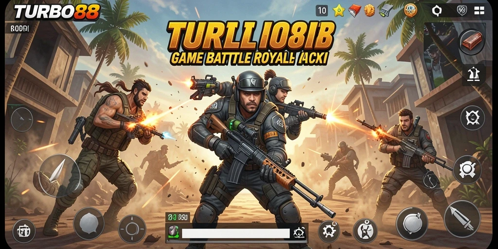 Gameplay seru dan mendebarkan di TURBO88 Battle Royale.