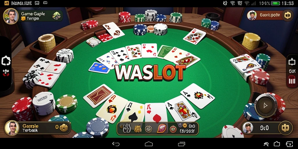 Tampilan gameplay WASLOT yang penuh aksi dan strategi Gaple yang mendebarkan.