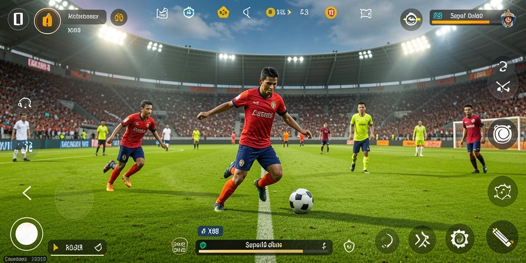 Screenshot gameplay X88 yang memperlihatkan aksi seru di lapangan.